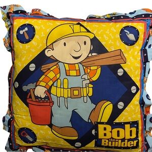 Bob the Builder vintage 2 sided pillow handmade bedroom child retro Y2K cartoon